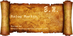 Balog Martin névjegykártya