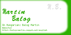 martin balog business card